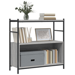 vidaXL Bookshelf Grey Sonoma 80x30x78.5 cm Engineered Wood and Iron