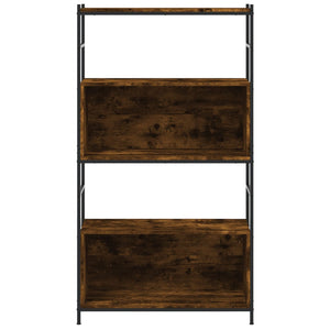 vidaXL Bookshelf Smoked Oak 80x30x145.5 cm Engineered Wood and Iron