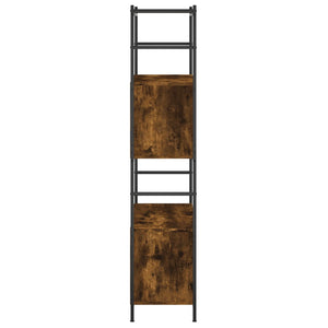 vidaXL Bookshelf Smoked Oak 80x30x145.5 cm Engineered Wood and Iron