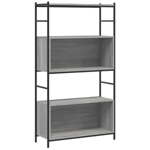 vidaXL Bookshelf Grey Sonoma 80x30x145.5 cm Engineered Wood and Iron