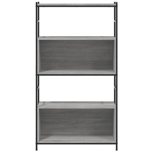 vidaXL Bookshelf Grey Sonoma 80x30x145.5 cm Engineered Wood and Iron