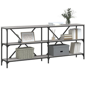 vidaXL Console Table Grey Sonoma 180x30x75 cm Engineered Wood and Iron