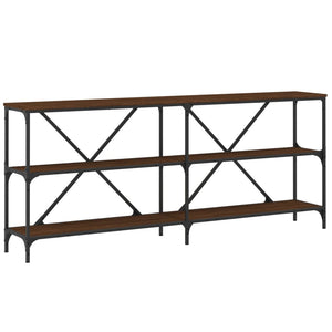 vidaXL Console Table Brown Oak 180x30x75 cm Engineered Wood and Iron