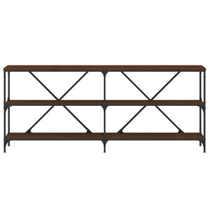 vidaXL Console Table Brown Oak 180x30x75 cm Engineered Wood and Iron