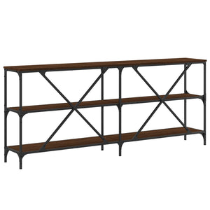 vidaXL Console Table Brown Oak 180x30x75 cm Engineered Wood and Iron