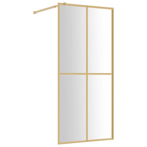 vidaXL Walk-in Shower Wall with Clear ESG Glass Gold 100x195 cm