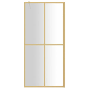 vidaXL Walk-in Shower Wall with Clear ESG Glass Gold 100x195 cm