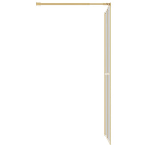 vidaXL Walk-in Shower Wall with Clear ESG Glass Gold 100x195 cm