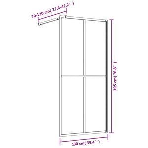 vidaXL Walk-in Shower Wall with Clear ESG Glass Gold 100x195 cm