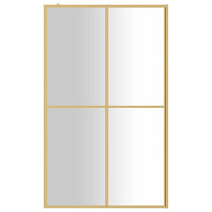 vidaXL Walk-in Shower Wall with Clear ESG Glass Gold 118x195 cm