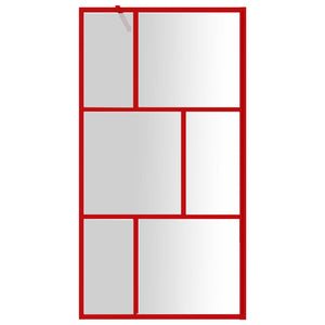 vidaXL Walk-in Shower Wall with Clear ESG Glass Red 115x195 cm