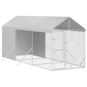 vidaXL Outdoor Dog Kennel with Roof Silver 2x6x2.5 m Galvanised Steel