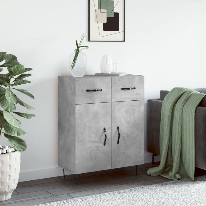 vidaXL Sideboard Concrete Grey 69.5x34x90 cm Engineered Wood