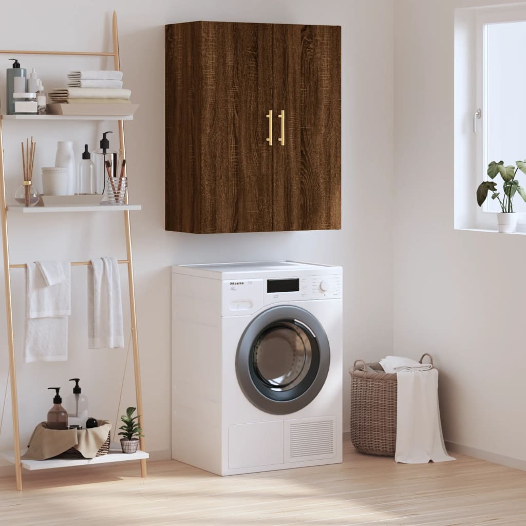 vidaXL Wall Mounted Cabinet Brown Oak 69.5x34x90 cm