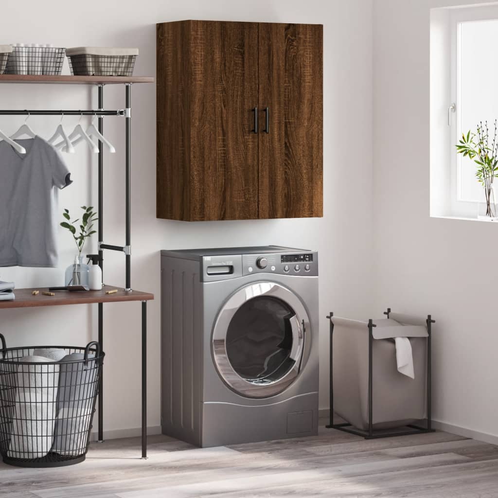 vidaXL Wall Mounted Cabinet Brown Oak 69.5x34x90 cm