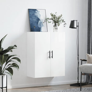 vidaXL Wall Mounted Cabinet High Gloss White 69.5x34x90 cm