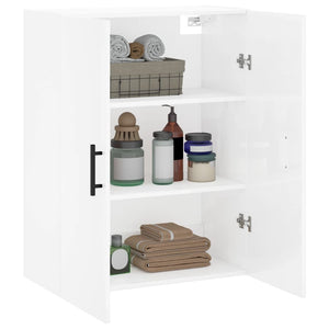 vidaXL Wall Mounted Cabinet High Gloss White 69.5x34x90 cm