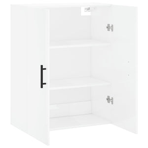 vidaXL Wall Mounted Cabinet High Gloss White 69.5x34x90 cm