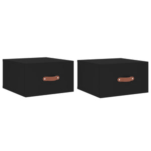 vidaXL Wall-mounted Bedside Cabinets 2 pcs Black 35x35x20 cm