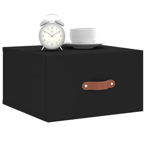 vidaXL Wall-mounted Bedside Cabinets 2 pcs Black 35x35x20 cm