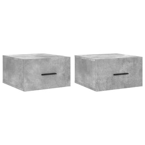 vidaXL Wall-mounted Bedside Cabinets 2 pcs Concrete Grey 35x35x20 cm