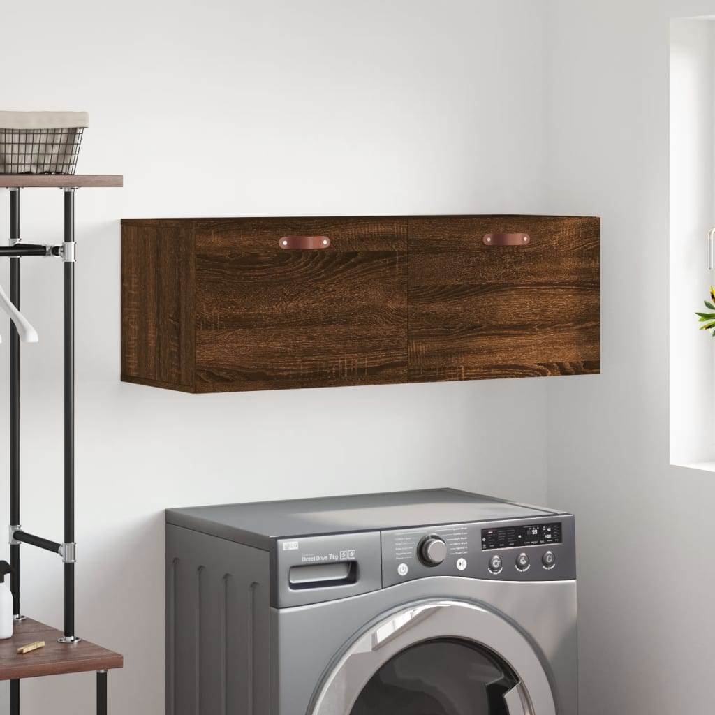 vidaXL Wall Cabinet Brown Oak 100x36.5x35 cm Engineered Wood