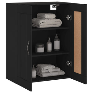 vidaXL Wall Mounted Cabinet Black 69.5x34x90 cm Engineered Wood