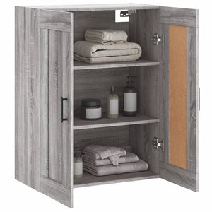 vidaXL Wall Mounted Cabinet Grey Sonoma 69.5x34x90 cm Engineered Wood