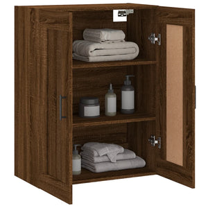 vidaXL Wall Mounted Cabinet Brown Oak 69.5x34x90 cm Engineered Wood