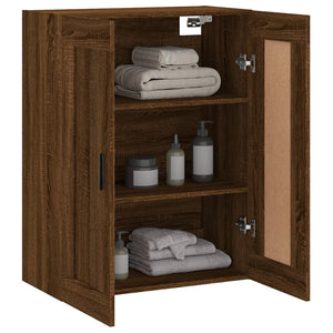 vidaXL Wall Mounted Cabinet Brown Oak 69.5x34x90 cm Engineered Wood