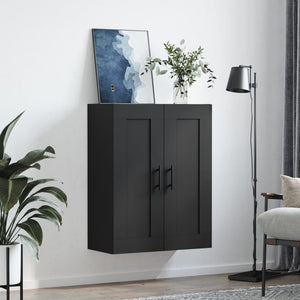 vidaXL Wall Mounted Cabinet Black 69.5x34x90 cm Engineered Wood