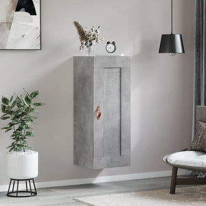 vidaXL Wall Mounted Cabinet Concrete Grey 34.5x34x90 cm Engineered Wood