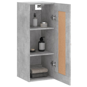 vidaXL Wall Mounted Cabinet Concrete Grey 34.5x34x90 cm Engineered Wood