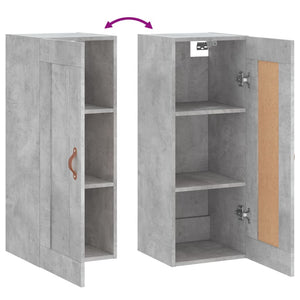 vidaXL Wall Mounted Cabinet Concrete Grey 34.5x34x90 cm Engineered Wood