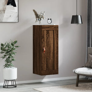 vidaXL Wall Mounted Cabinet Brown Oak 34.5x34x90 cm Engineered Wood