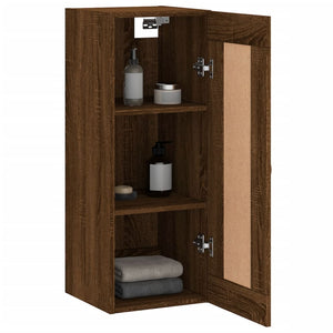 vidaXL Wall Mounted Cabinet Brown Oak 34.5x34x90 cm Engineered Wood