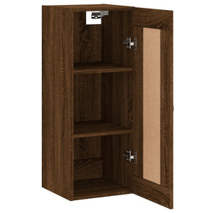 vidaXL Wall Mounted Cabinet Brown Oak 34.5x34x90 cm Engineered Wood