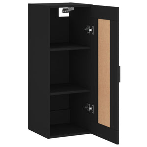 vidaXL Wall Mounted Cabinet Black 34.5x34x90 cm Engineered Wood