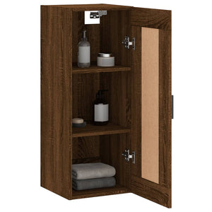 vidaXL Wall Mounted Cabinet Brown Oak 34.5x34x90 cm Engineered Wood