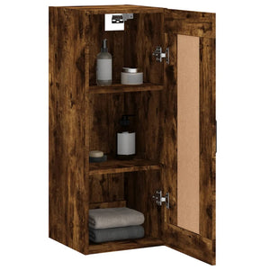 vidaXL Wall Mounted Cabinet Smoked Oak 34.5x34x90 cm Engineered Wood