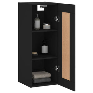 vidaXL Wall Mounted Cabinet Black 34.5x34x90 cm Engineered Wood