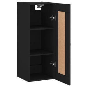 vidaXL Wall Mounted Cabinet Black 34.5x34x90 cm Engineered Wood