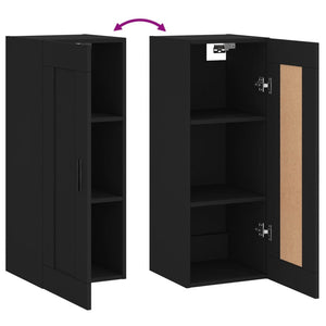 vidaXL Wall Mounted Cabinet Black 34.5x34x90 cm Engineered Wood