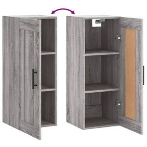 vidaXL Wall Mounted Cabinet Grey Sonoma 34.5x34x90 cm Engineered Wood