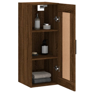 vidaXL Wall Mounted Cabinet Brown Oak 34.5x34x90 cm Engineered Wood