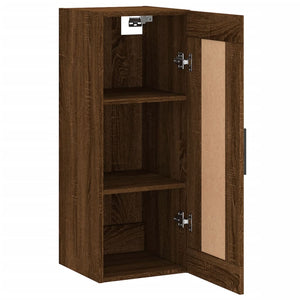 vidaXL Wall Mounted Cabinet Brown Oak 34.5x34x90 cm Engineered Wood