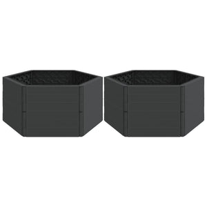 vidaXL Garden Planters 2 pcs Anthracite PP