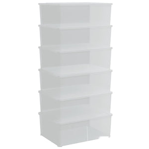 vidaXL Plastic Storage Boxes 6 pcs 10 L Stackable