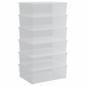 vidaXL Plastic Storage Boxes 6 pcs 25 L Stackable