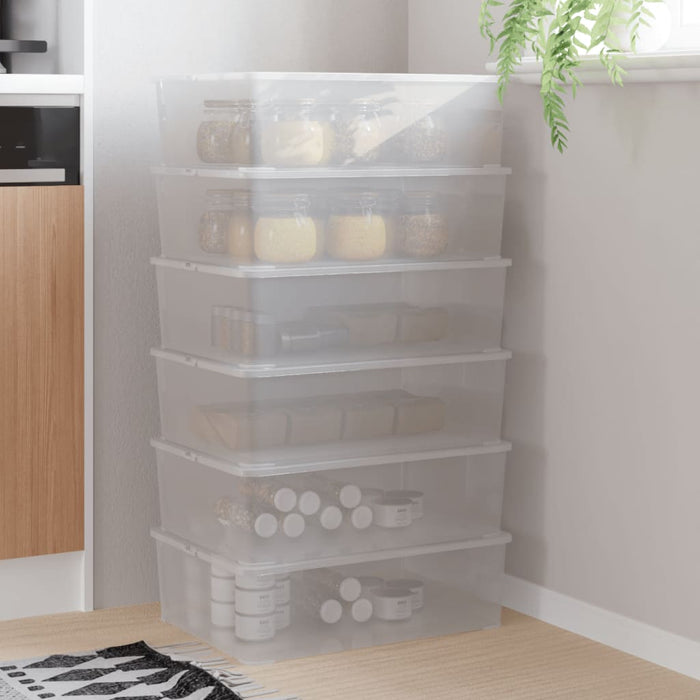 vidaXL Plastic Storage Boxes 6 pcs 25 L Stackable